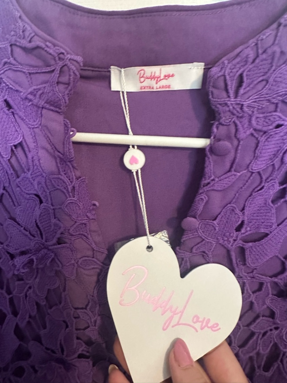 Buddy Love Lavender Purple Floral Lace Tunic - Picture 2 of 3